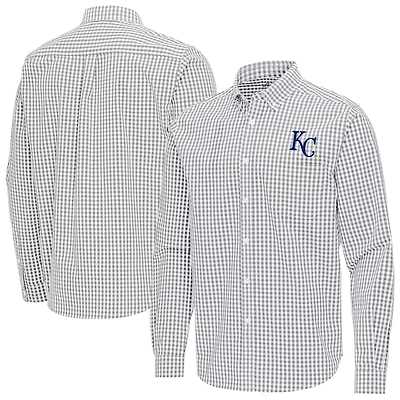 Antigua Kansas City Royals Ellis Woven Tri-Blend Button-Down Shirt