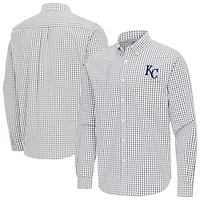 Antigua Kansas City Royals Ellis Woven Tri-Blend Button-Down Shirt