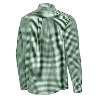 Antigua Kelly Boston Celtics Ellis Woven Tri-Blend Button-Down Shirt