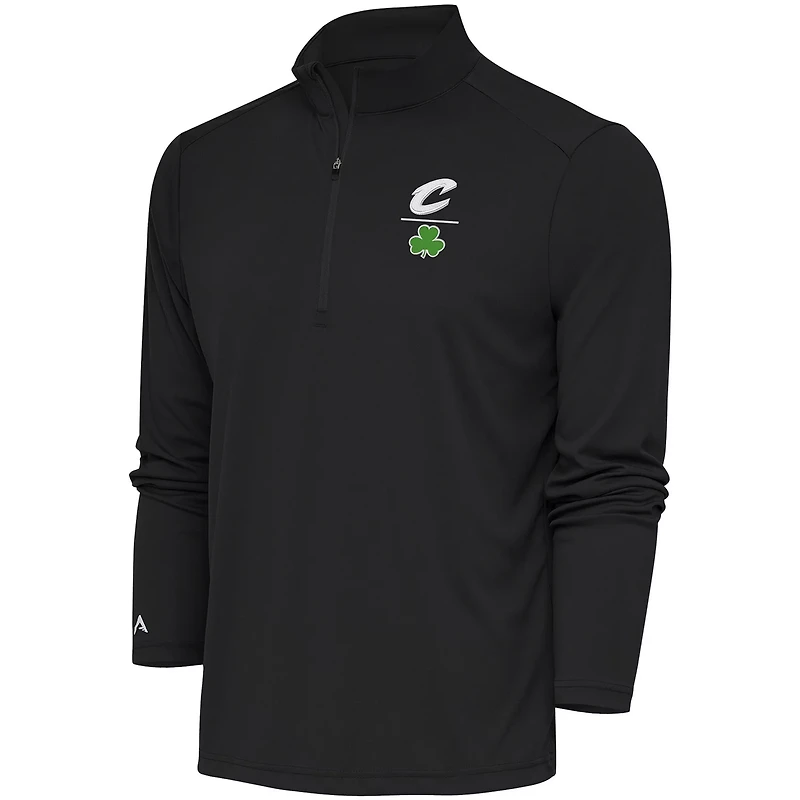 Antigua Kelly Cleveland Cavaliers Shamrock Tribute Quarter-Zip Pullover Top
