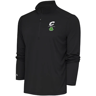 Antigua Kelly Cleveland Cavaliers Shamrock Tribute Quarter-Zip Pullover Top