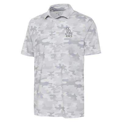 Antigua Los Angeles Dodgers Brushed Metallic Logo Collide Polo