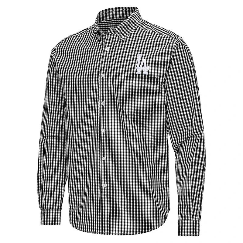Antigua Los Angeles Dodgers Ellis Woven Tri-Blend Button-Down Shirt