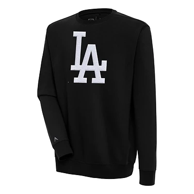Antigua Los Angeles Dodgers Victory Crewneck Chenille Pullover Sweatshirt