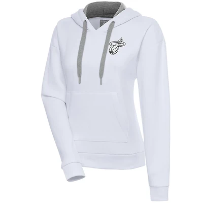 Antigua Miami Heat Brushed Metallic Victory Pullover Hoodie