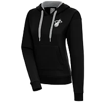 Antigua Miami Heat Brushed Metallic Victory Pullover Hoodie