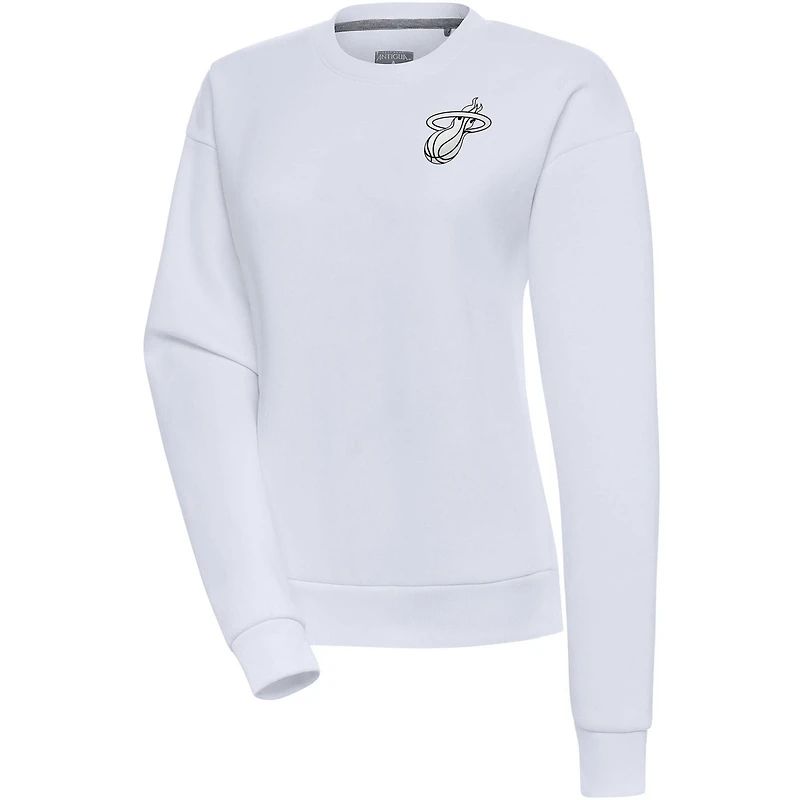 Antigua Miami Heat Brushed Metallic Victory Pullover Sweatshirt