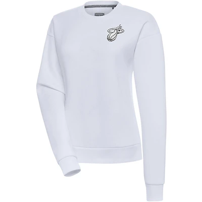 Antigua Miami Heat Brushed Metallic Victory Pullover Sweatshirt