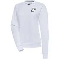 Antigua Miami Heat Brushed Metallic Victory Pullover Sweatshirt