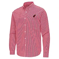 Antigua Miami Heat Ellis Woven Tri-Blend Button-Down Shirt