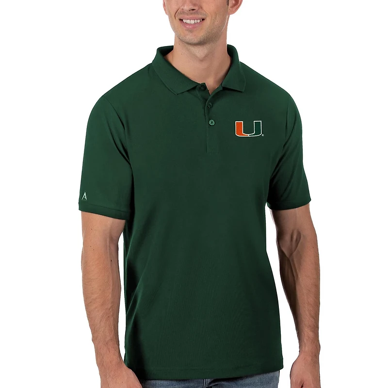 Antigua Miami Hurricanes Legacy Pique Polo