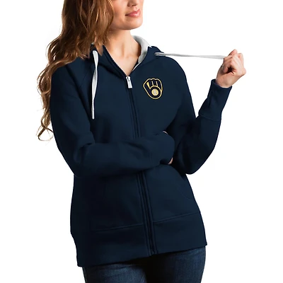 Antigua Milwaukee Brewers Team Victory Full-Zip Hoodie