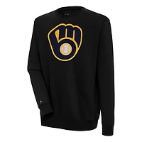 Antigua Milwaukee Brewers Victory Crewneck Chenille Pullover Sweatshirt