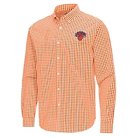 Antigua New York Knicks Ellis Woven Tri-Blend Button-Down Shirt