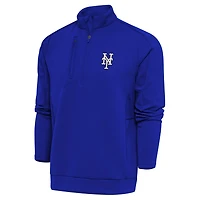 Antigua New York Mets Metallic Generation Quarter-Zip Pullover Top
