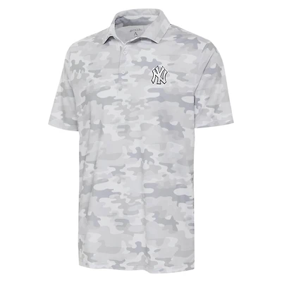 Antigua New York Yankees Brushed Metallic Logo Collide Polo