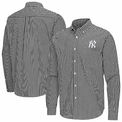 Antigua New York Yankees Ellis Woven Tri-Blend Button-Down Shirt