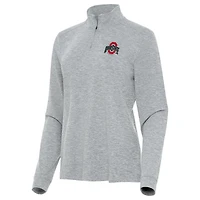 Antigua Ohio State Buckeyes Mentor Quarter-Zip Mock Neck Top