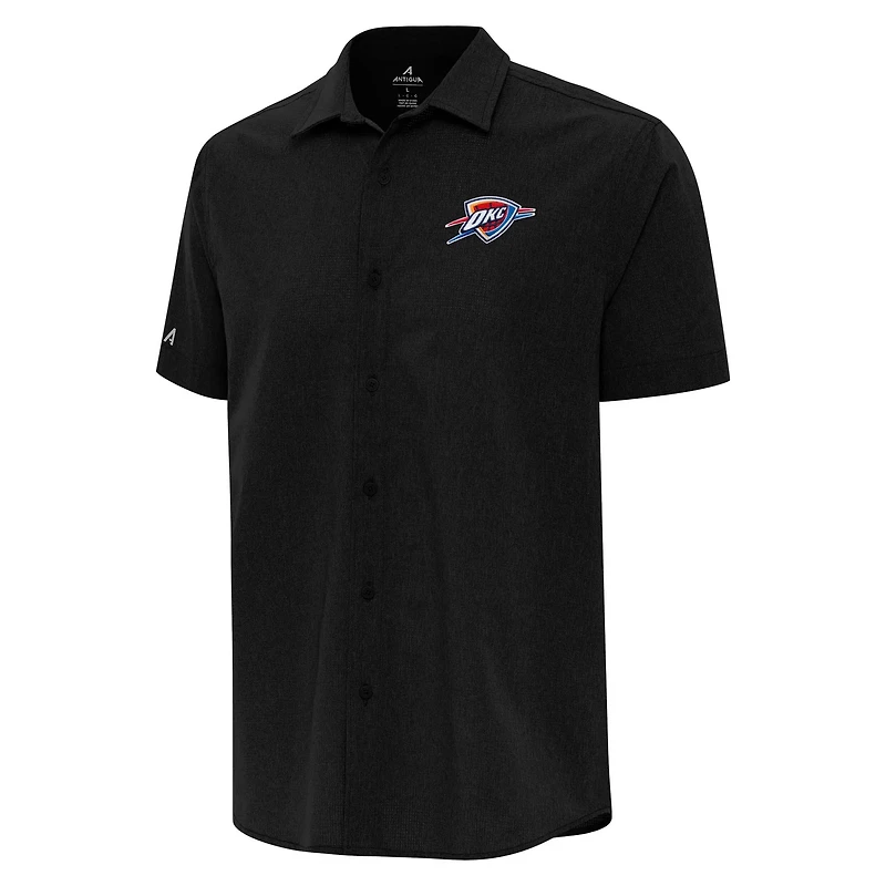 Antigua Oklahoma City Thunder Activate Woven Short Sleeve Button-Up Shirt