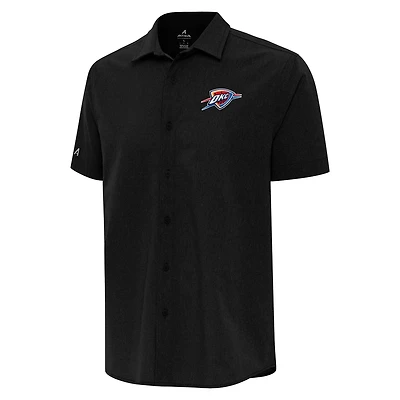 Antigua Oklahoma City Thunder Activate Woven Short Sleeve Button-Up Shirt