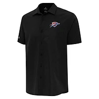 Antigua Oklahoma City Thunder Activate Woven Short Sleeve Button-Up Shirt
