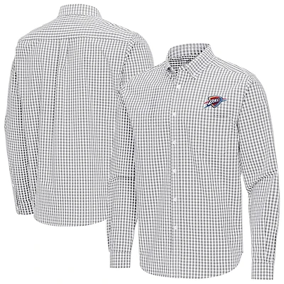 Antigua Oklahoma City Thunder Ellis Woven Tri-Blend Button-Down Shirt
