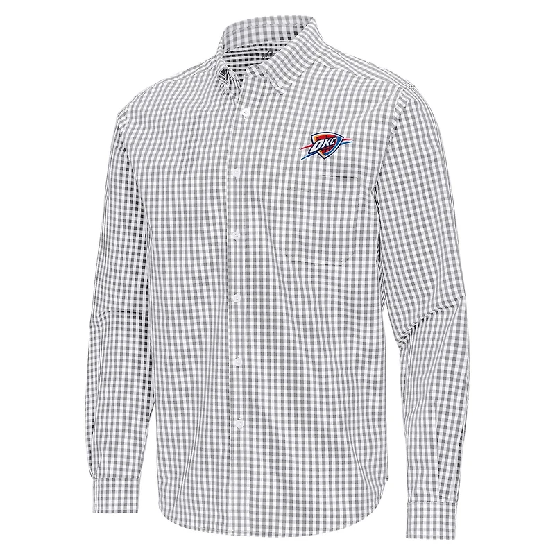 Antigua Oklahoma City Thunder Ellis Woven Tri-Blend Button-Down Shirt