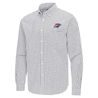 Antigua Oklahoma City Thunder Ellis Woven Tri-Blend Button-Down Shirt