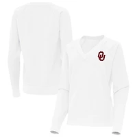 Antigua Oklahoma Sooners Varsity V-Neck Tri-Blend Pullover Sweatshirt