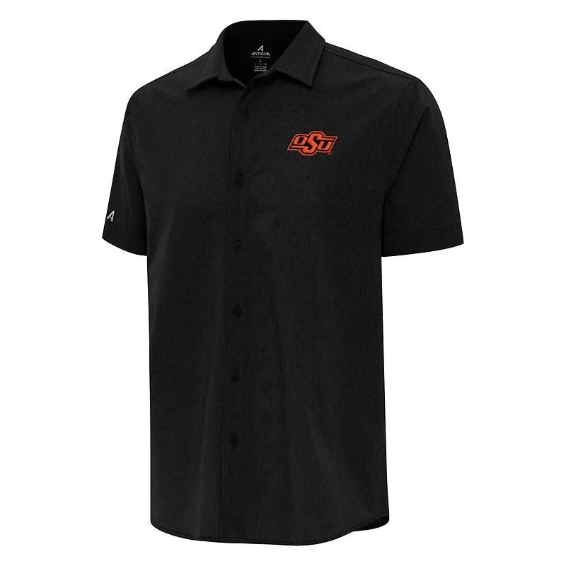 Antigua Oklahoma State Cowboys Activate Woven Short Sleeve Button-Up Shirt