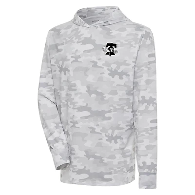 Antigua Philadelphia Phillies Brushed Metallic Logo Sector Pullover Hoodie