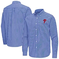 Antigua Philadelphia Phillies Ellis Woven Tri-Blend Button-Down Shirt