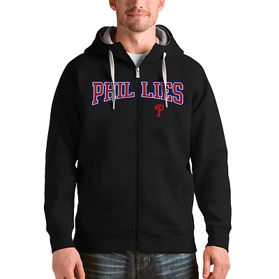Antigua Philadelphia Phillies Team Logo Victory Full-Zip Hoodie