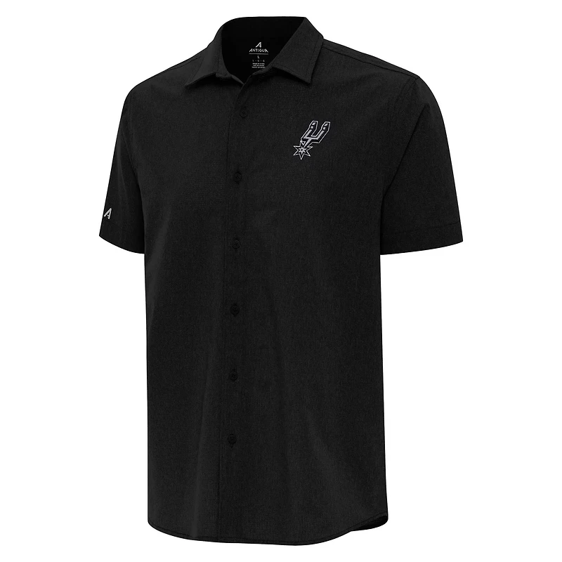 Antigua San Antonio Spurs Activate Woven Short Sleeve Button-Up Shirt