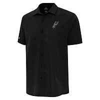 Antigua San Antonio Spurs Activate Woven Short Sleeve Button-Up Shirt