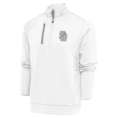 Antigua San Diego Padres Metallic Generation Quarter-Zip Pullover Top