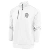 Antigua San Diego Padres Metallic Generation Quarter-Zip Pullover Top