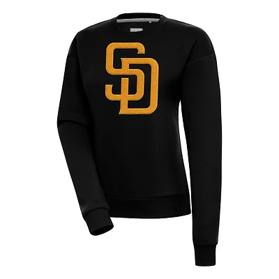 Antigua San Diego Padres Victory Chenille Pullover Sweatshirt