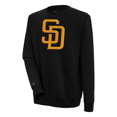 Antigua San Diego Padres Victory Crewneck Chenille Pullover Sweatshirt