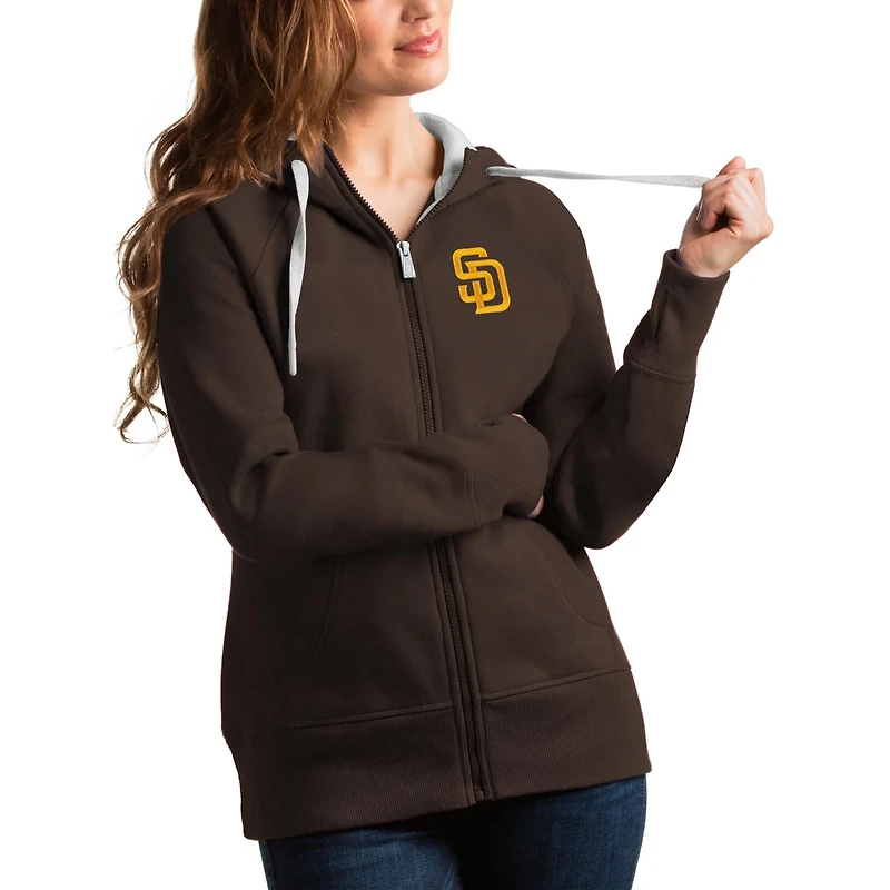 Antigua San Diego Padres Victory Full-Zip Hoodie