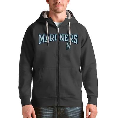 Antigua Seattle Mariners Team Logo Victory Full-Zip Hoodie