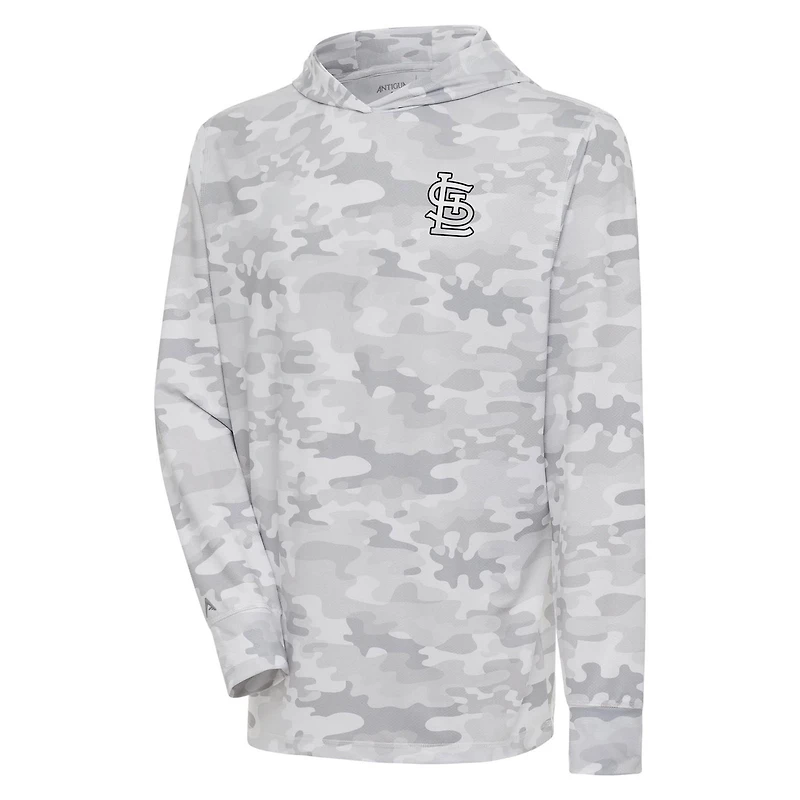 Antigua St Louis Cardinals Brushed Metallic Logo Sector Pullover Hoodie