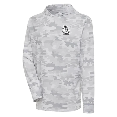 Antigua St Louis Cardinals Brushed Metallic Logo Sector Pullover Hoodie