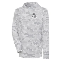 Antigua St Louis Cardinals Brushed Metallic Logo Sector Pullover Hoodie