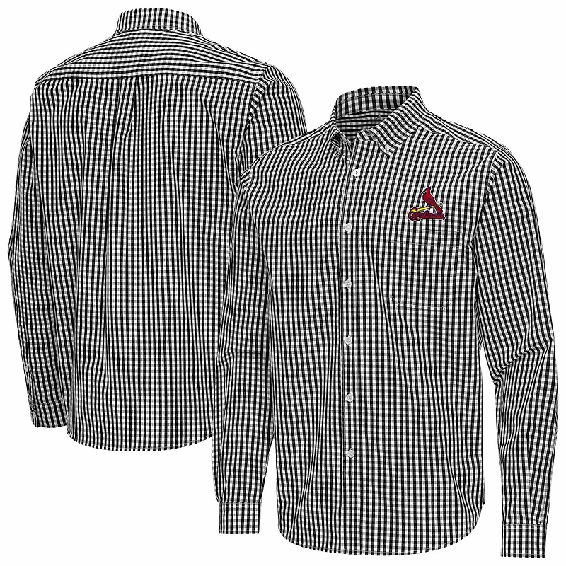 Antigua St Louis Cardinals Ellis Woven Tri-Blend Button-Down Shirt