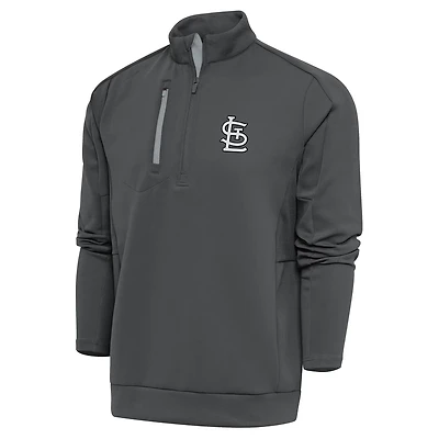 Antigua St Louis Cardinals Metallic Generation Quarter-Zip Pullover Top