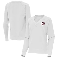 Antigua Texas AM Aggies Varsity V-Neck Tri-Blend Pullover Sweatshirt