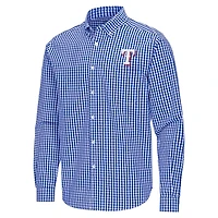 Antigua Texas Rangers Ellis Woven Tri-Blend Button-Down Shirt
