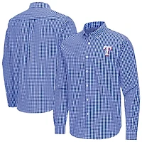 Antigua Texas Rangers Ellis Woven Tri-Blend Button-Down Shirt