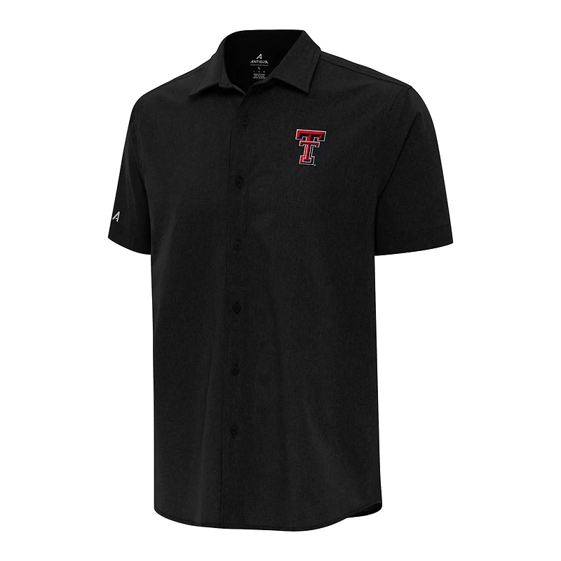 Antigua Texas Tech Raiders Activate Woven Short Sleeve Button-Up Shirt